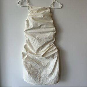 Amanda Uprichard Women Ruched Juvenna Cream Mini Dress S Cocktail Bridal REVOLVE